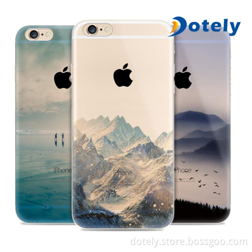 Soft Slim Rubber TPU Case with Scenery Pattern